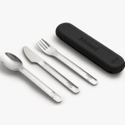 Resim Citron Silikon Kılıflı Paslanmaz Çelik 3'lü Çatal Bıçak Kaşık Takımı - Black 1073810 