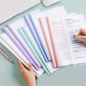 Resim 10 adet A4 Çekme Klipsi A4 Dosya Klipsi Su Damlası Bar Çekme Klipsi Şeffaf Kitap Klipsi Test Kağıdı Klipsi Veri Depolama Kitabı Kitap Sahte Deri Klips Ofis Malzemeleri Rapor Klipsi Finishing Data Klipsi 