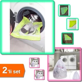 Resim Hereveoyuncak Sarı Fermuarlı Hassas Ayakkabı Terlik Yıkama Filesi + Çamaşır Yıkama Filesi Büyük Boy - 2li Set H1Z3 