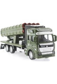 Resim MEGA Sürtmeli Die Cast Metal Roketatar Rampalı Askeri Kamyon 