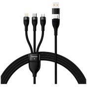 Resim Baseus Flash Serisi 2 Şarj Kablosu U+C - M+L+C 100W 1.2M Koyu Mavi 