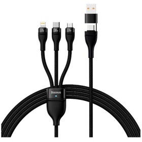 Resim Baseus Flash Serisi 2 Şarj Kablosu U+C - M+L+C 100W 1.2M Koyu Mavi 
