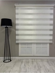 Resim Delüks Zebra Stor Perde Geniş Plise, Beyaz, 70 x 200 