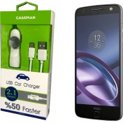 Resim Case Man Motorola Moto Z Araç Şarj Cihazı Adaptör + Data Kablosu Hızlı Şarj Özellikli 