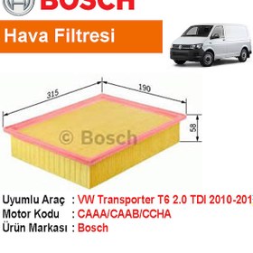 Resim Vw Transporter T6 2.0 Tdı Hava Filtresi 2010-2016 Bosch 