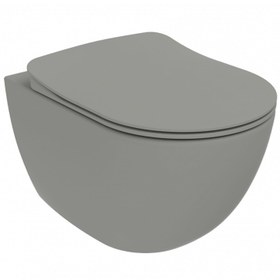Resim Free Rim-Off Duroplast Yavaş Kapanan Klozet Kapaklı Cool Grey Set 