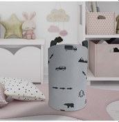 Resim Mekta Home Bebek Ve Çocuk Odası Araba Yol Ve Hayvan Figür Desenli Oyuncak Sepeti Renkli Çok Renkli 