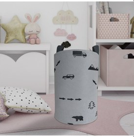 Resim Mekta Home Bebek Ve Çocuk Odası Araba Yol Ve Hayvan Figür Desenli Oyuncak Sepeti Renkli Çok Renkli 