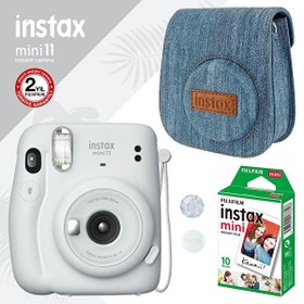 Resim Instax mini 11 Beyaz Fotoğraf Makinesi ve Jean Çantalı Hediye Seti 3 