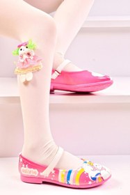 Resim Unicorn Kız Çocuk Pembe Babet Ayakkabı 