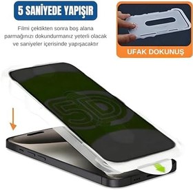 Resim Ehr. iPhone 15 Pro Max ile Uyumlu Gizlilik Filtreli Darbelere Karşı Maksimum Koruma Sağlayan ve Kolay Uygulama Aparatlı Toz Bırakmayan Hayalet Cam (iPhone 15 Pro Max) 