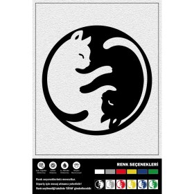 Resim E-Life Ticaret Kedi Yıng Yang 20 x 20 cm 