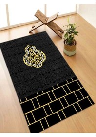 Resim Siyah Seccade Namazlık Keçe Kaymaz Taban Süngerli Diz Ağrıtmaz Ahs900 