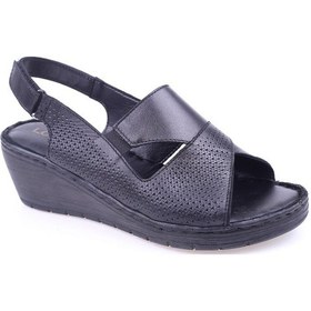 Resim Lobeno 009 Deri Dolgu Topuk Günlük Anatomik Kadın Sandalet 001 