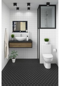 Resim Yakut Stil 60x45 Siyah Raflı Banyo Aynası Siyah 