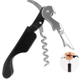 Resim Optana Paslanmaz Çelik Metal Tirbüşon Şişe Kapak Açıcı Fonksiyonlu Profesyonel Şişe Gazoz Şarap Kapak Açıcı 