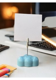 Resim Tatlı Mavi Bulut Temalı Fotoğraf Not Tutacak Hediyelik Ofis Masası Hediyelik Açık Mavi 