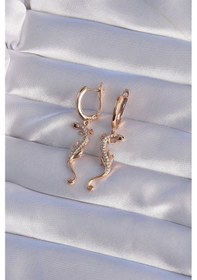 Resim Xuping Rose Renk Zirkon Taşlı Kertenkele Model Halka Küpe Çok Renkli 