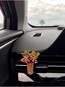 Resim Mi-ÇA HOME Dekoratif Mini Araç Kokusu|El Yapımı Mantar Saksı Çiçek Oto Klima Süsü|Difüzör(Kokusuz)Pembe 