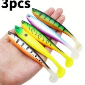 Resim 13cm/10g T-kuyruklu yumuşak balık, sırtında oluklu, renkli taklit yem, yumuşak yem 
