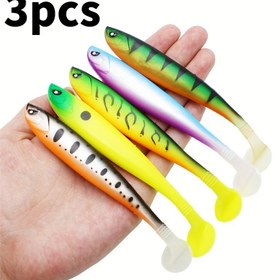 Resim 13cm/10g T-kuyruklu yumuşak balık, sırtında oluklu, renkli taklit yem, yumuşak yem 
