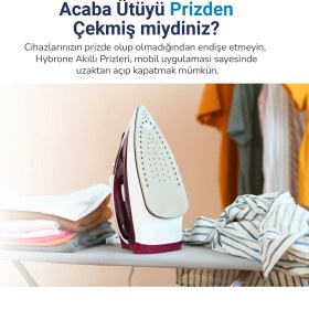 Resim Hybrone Akım Korumalı İkili Wi-Fi Akıllı Priz, 16 Amper, Enerji İzleme, Çocuk Kilidi, Uygulama ile Uzaktan Kontrol 