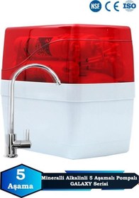 Resim Galaxy 5 Aşamalı 8 Lt Metal Tanklı Süper Sarım Membran Teknolojili Pompalı Su Arıtma Cihazı 