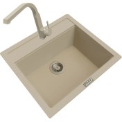 Resim Polex Cristalüx Granit Eviye P-08+Luxury Bej 