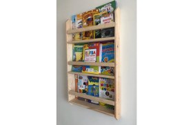 Resim Olcay Aksesuar Ahşap Montessori Duvar Rafı 90 cm 3 Raflı Ahşap Dekoratif Tasarım 