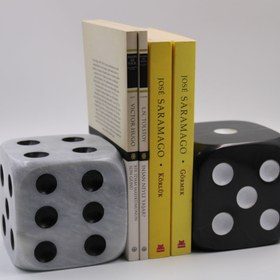 Resim Dekoratif Zar Şeklinde Kitap Tutucu - 6 Farklı Renk Seçeneği ile El Yapımı Şık Tasarım - Muğla Beyazı 