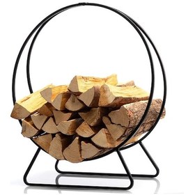 Resim Şömine Yanı Dekoratif Odunluk Metal Odun Standı 