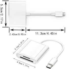 Resim USB C'den SD Kart Okuyucu, SD USB 3 Portlu Bir Adaptör, Iphone İçin Tasarlanmış Bir USBC Bellek Kartı Okuyucu, Dijital Kamera İzleme İçin Üç Yuvalı Bir İç Çift Bağlantı Elemanı İle. 