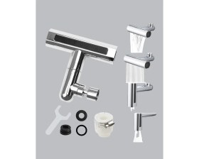 Resim Belle Fusion Bfs 360° Dönebilen Musluk Başlığı 4 Fonksiyonlu Su Tasarruflu ve Dayanıklı 