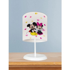 Resim Mekta Home Bebek ve Çocuk Odası Mickey ve Minnie Mause Desenli Abajur 