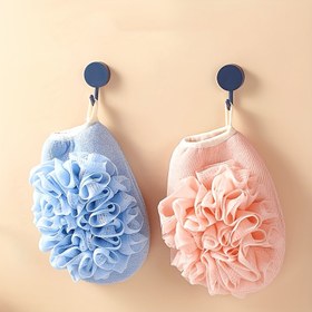 Resim 1 adet Kokusuz Çift Taraflı Peeling Eldiveni - Yumuşak, Kaymaz Banyo Eldivenleri, Ölü Deri Giderme İçin İdeal, Banyo Gereksinimleri, Banyo Gereksinimleri|Düzensiz Dokulu|Kaymaz Eldivenler 
