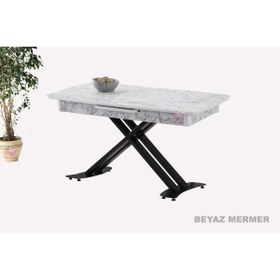 Resim Sweet Home Masa Sandalye Açılır Milano Masa Mdf X Siyah Metal Ayak ( Ortadan Açılır ) 70x120 Cm 