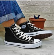 Resim Fiyra 555 Siyah-beyaz Uzun Unisex Sneaker Keten Spor Ayakkabı 001 