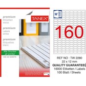 Resim Tanex Tw-2280 22x12mm Kuşe Laser Etiket 100 Lü Paket 