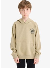 Resim Defacto Erkek Çocuk Kapüşonlu Baskılı Okul Sweatshirt E9572a825aukh445 Haki 