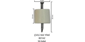 Resim Çivili Raf Pimi Beyaz 50 Adet 