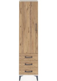 Resim Arges Dolap 4 Raflı 3 Çekmeceli Tek Kapaklı 44x30x182 Aytaşı-çam Aytaşı 