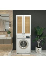 Resim Kenzlife Çamaşır-kurutma-bulaşık Makinesi Dolabı Mahidevran Mat Beyaz 180 70 60 Hazeran Kare Mdf Gövde 