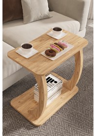 Resim Hulk Geniş Tekerlekli Yan Sehpa, Geniş Yüzey C Sehpa Atlantik Çam 