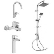 Resim Artema Win S Yüksek Lavabo - Banyo - Eviye Batarya Seti + Gms Karine Tepe Duş Seti Krom 