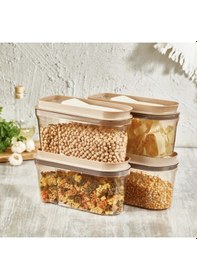 Resim Vip Ahmet VP-303 Lüks Erzak Saklama Kabı 4 x 2 L Bakır - Şeffaf 