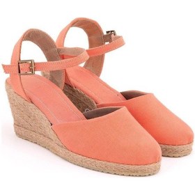 Resim Star Tombis Gerçek Elişi Topuğu Açık Bilekten Bantlı Dolgu Topuk Keten Hasır Espadril Handmade Nar Çiçeği Narçiçeği 