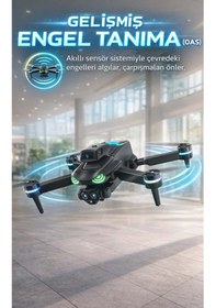 Resim Profesyonel Görünümlü Işıklı Drone Ve Otomatik Engelden Kaçınma Görüntü Aktarımlı Akıllı Kumandalı 