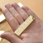 Resim 1 adet 6cm Küçük Bakır Cetvel Pirinç Metal Cetvel Anahtar Kartı Kolye EDC Gadget 3mm Kalınlaştırılmış DIY Benzersiz Anahtarlık Kolye Yapımı Çok Fonksiyonlu 