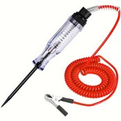 Resim 1 adet 6-24V Otomotiv Devre Elektrik Test Cihazı, Uzun Prob ve Ampul Ekranlı Otomotiv Gerilim Test Kalemi, Devre Tespiti ve Bakımı için Şeffaf DC Test Kalemi, Arabalar ve Kamyonlar için Devre Teşhis Aracı! 