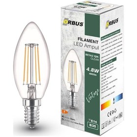 Resim Orbus BCB3 4W E14 400LM Clear Beyaz Işık Rustik Ampul 